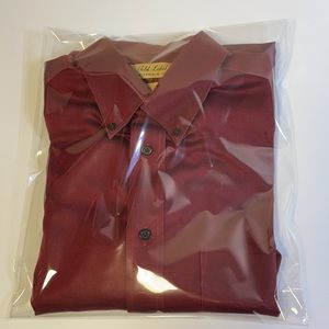 Roundtree & Yorke Gold Label Men cotton button-up long sleeve dress shirt Size M